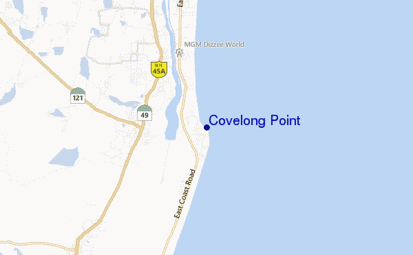 mappa di localizzazione di Covelong Point