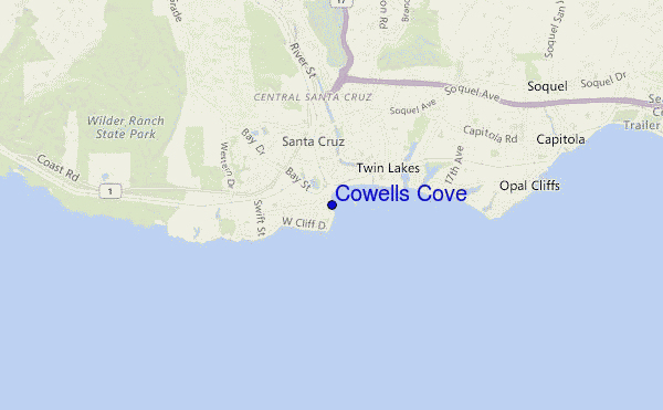 mappa di localizzazione di Cowells Cove