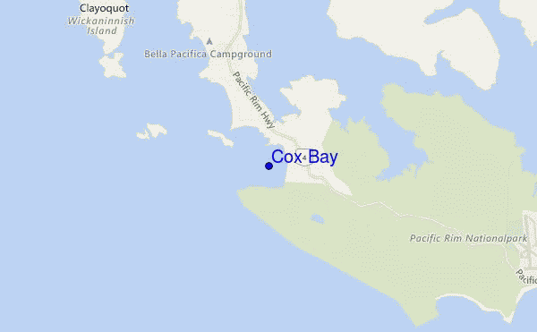 mappa di localizzazione di Cox Bay