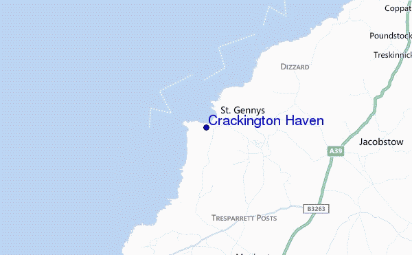 mappa di localizzazione di Crackington Haven