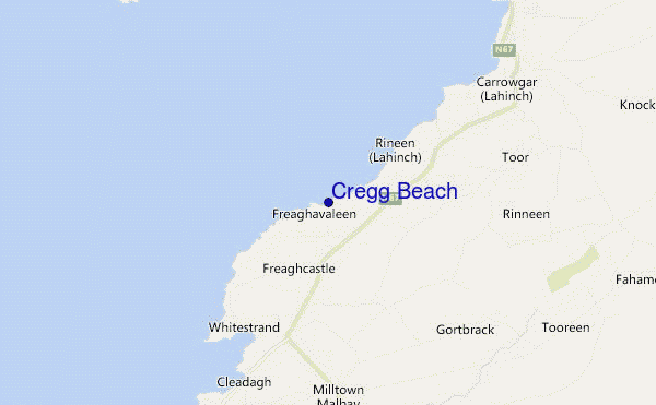 mappa di localizzazione di Cregg Beach