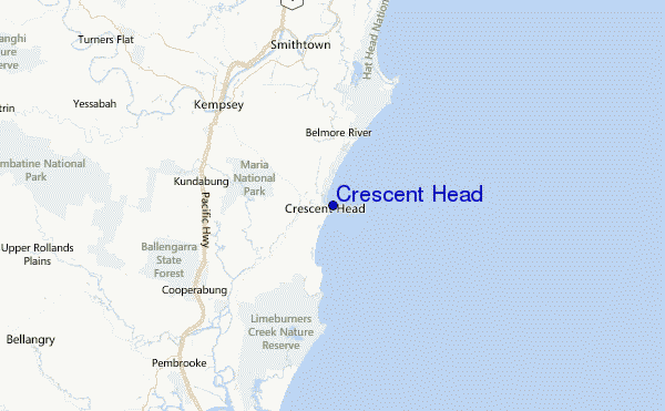 Crescent Head Location Map
