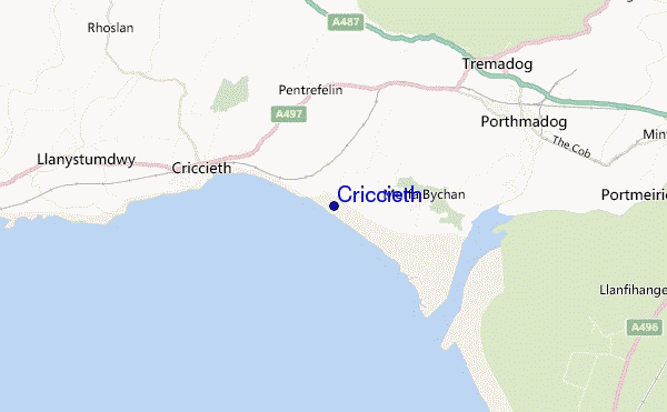 mappa di localizzazione di Criccieth
