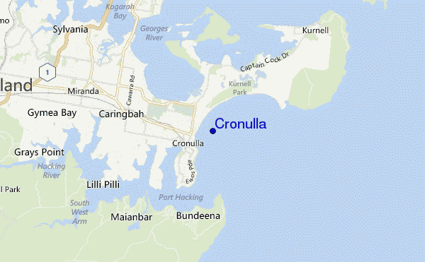 mappa di localizzazione di Cronulla