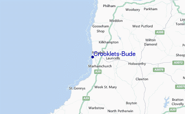 Crooklets-Bude Location Map