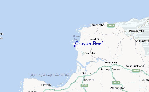 Croyde Reef Location Map