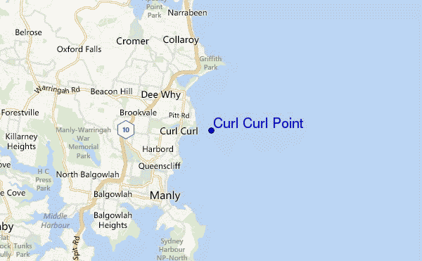 mappa di localizzazione di Curl Curl Point