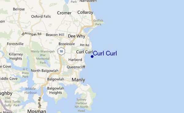 mappa di localizzazione di Curl Curl