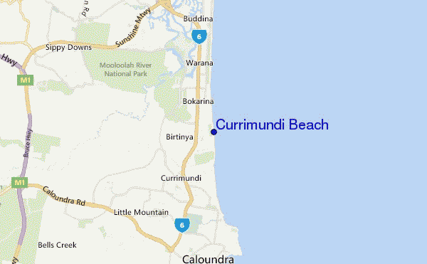 mappa di localizzazione di Currimundi Beach