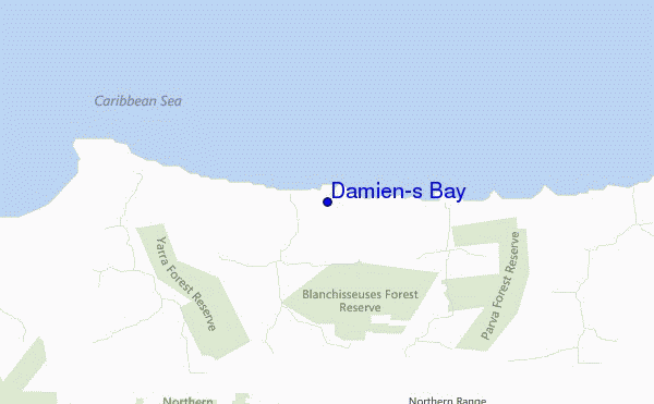 mappa di localizzazione di Damien's Bay