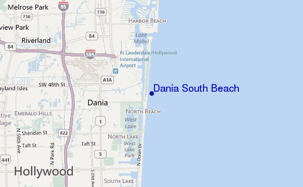 mappa di localizzazione di Dania South Beach