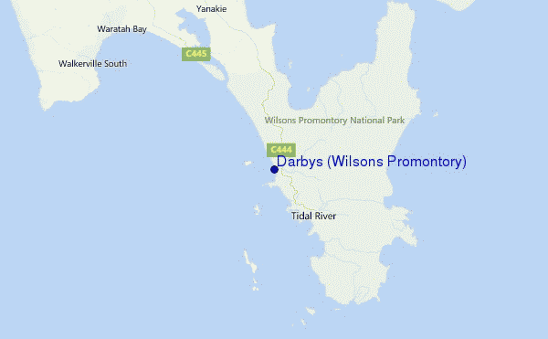 Darbys (Wilsons Promontory) Location Map