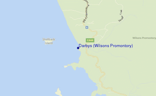 mappa di localizzazione di Darbys (Wilsons Promontory)