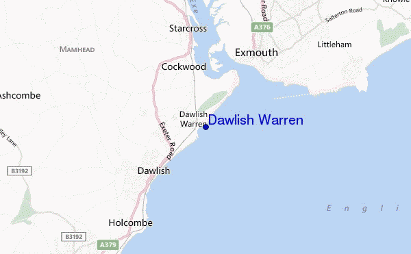 mappa di localizzazione di Dawlish Warren