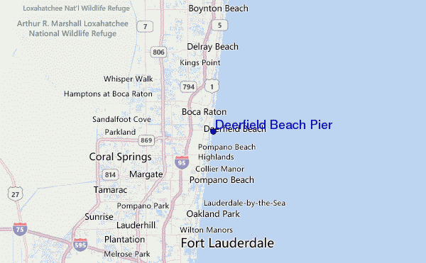 Deerfield Beach Pier Location Map
