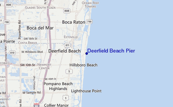 mappa di localizzazione di Deerfield Beach Pier