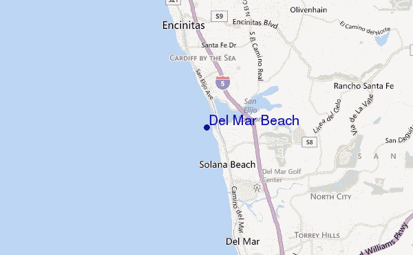mappa di localizzazione di Del Mar Beach