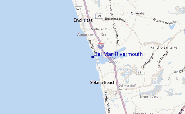 mappa di localizzazione di Del Mar Rivermouth