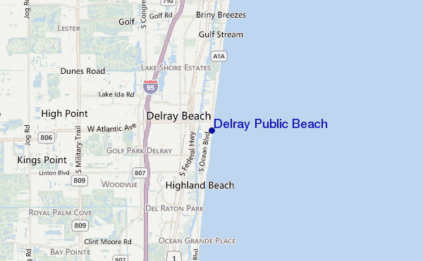 mappa di localizzazione di Delray Public Beach