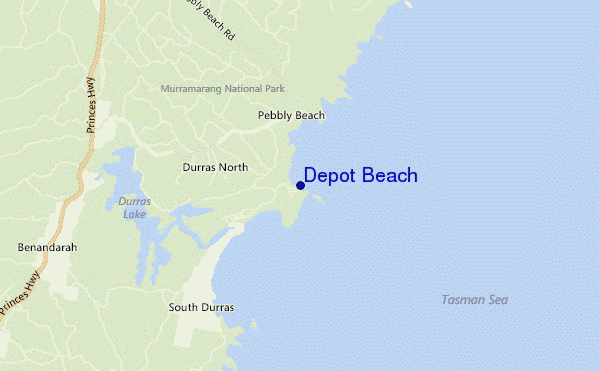 mappa di localizzazione di Depot Beach