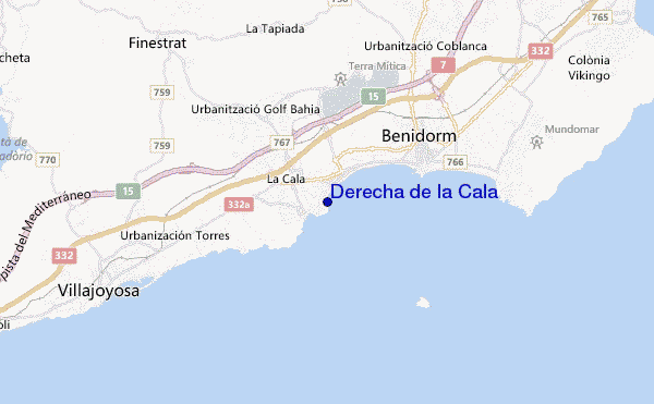 mappa di localizzazione di Derecha de la Cala