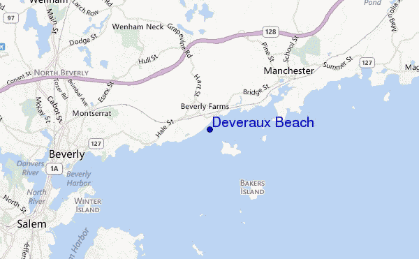 mappa di localizzazione di Deveraux Beach