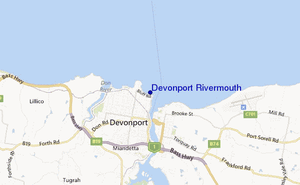 mappa di localizzazione di Devonport Rivermouth