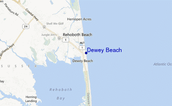 mappa di localizzazione di Dewey Beach