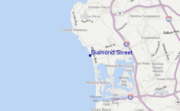 mappa di localizzazione di Diamond Street