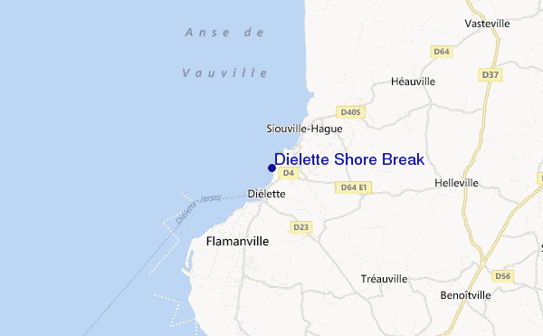 mappa di localizzazione di Dielette Shore Break