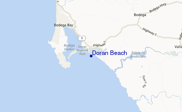 mappa di localizzazione di Doran Beach