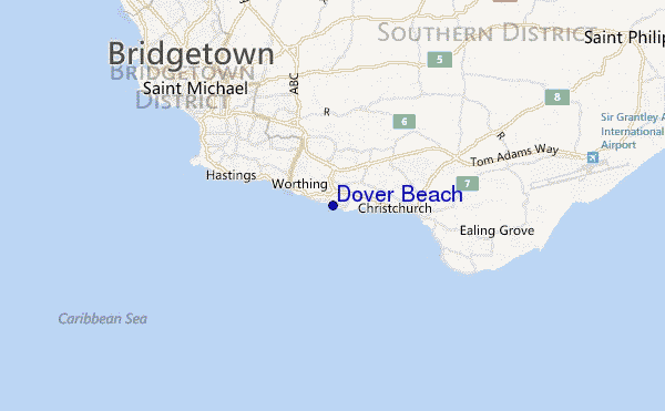 mappa di localizzazione di Dover Beach