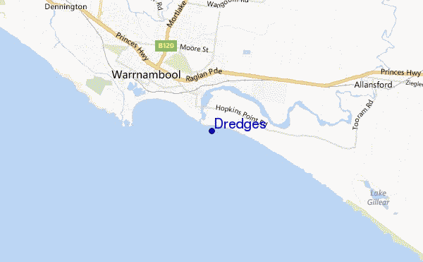 mappa di localizzazione di Dredges