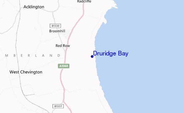 mappa di localizzazione di Druridge Bay