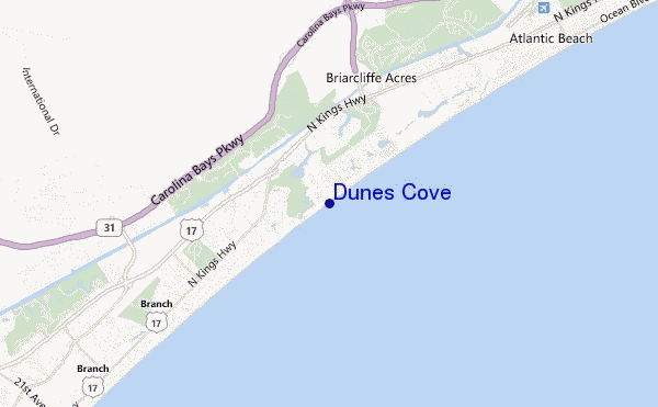 mappa di localizzazione di Dunes Cove