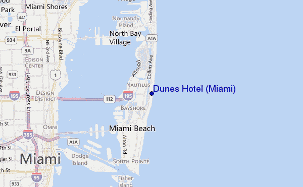 mappa di localizzazione di Dunes Hotel (Miami)