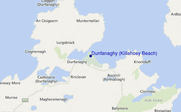 mappa di localizzazione di Dunfanaghy (Killahoey Beach)