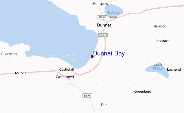 mappa di localizzazione di Dunnet Bay