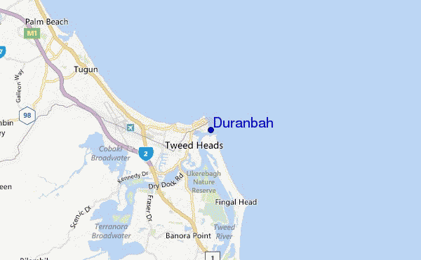 mappa di localizzazione di Duranbah