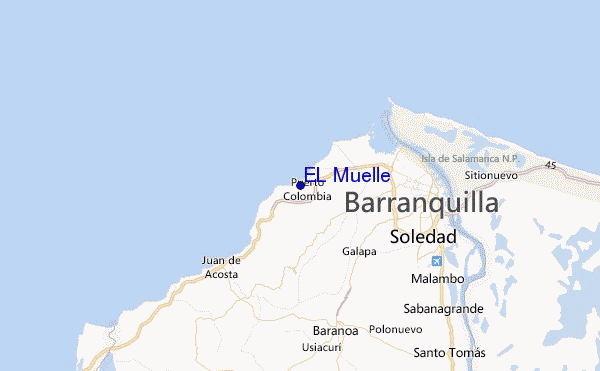 EL Muelle Location Map