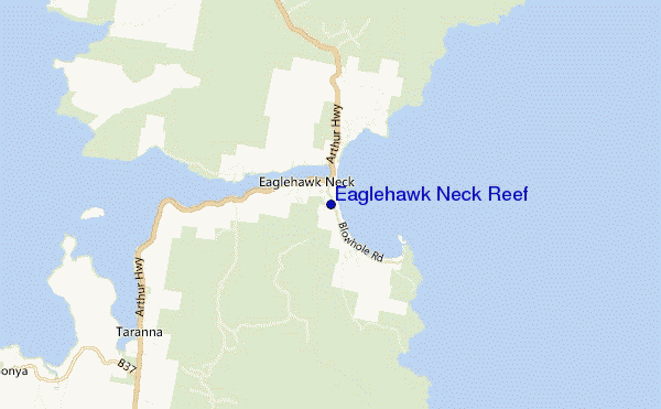 mappa di localizzazione di Eaglehawk Neck Reef