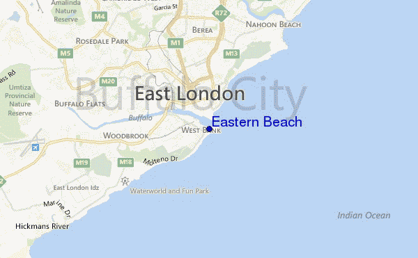 mappa di localizzazione di Eastern Beach
