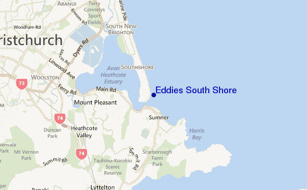 mappa di localizzazione di Eddies South Shore