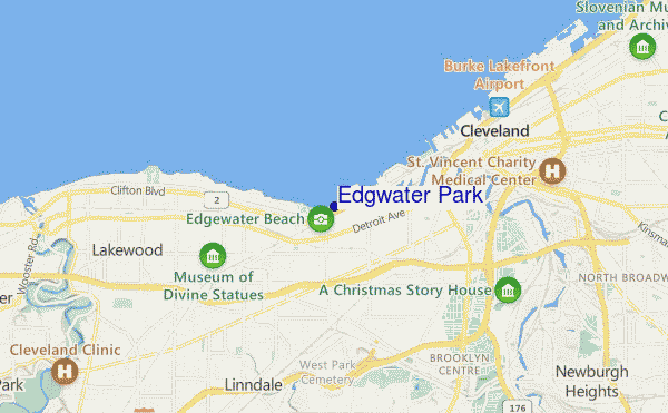 mappa di localizzazione di Edgwater Park