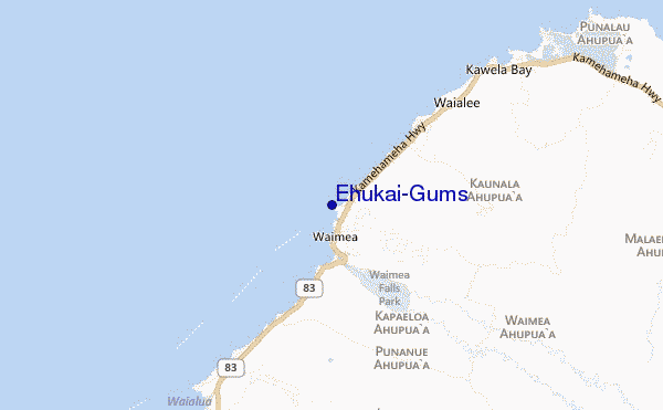 mappa di localizzazione di Ehukai/Gums