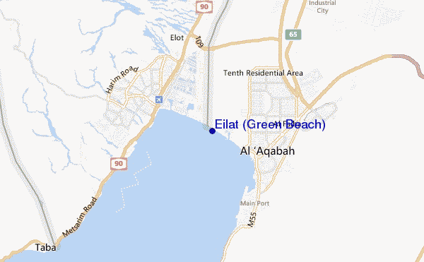 mappa di localizzazione di Eilat (Green Beach)