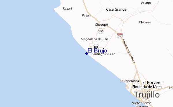 El Brujo Location Map