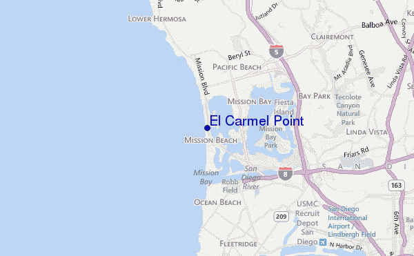 mappa di localizzazione di El Carmel Point