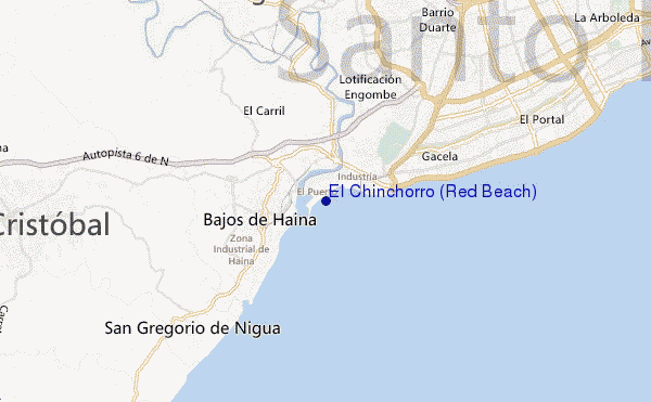mappa di localizzazione di El Chinchorro (Red Beach)
