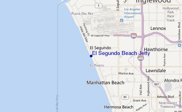 mappa di localizzazione di El Segundo Beach Jetty